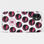 Coques Case-Mate iPhone billes de basket noir rose girly motif monogrammed (Dos (Horizontal))
