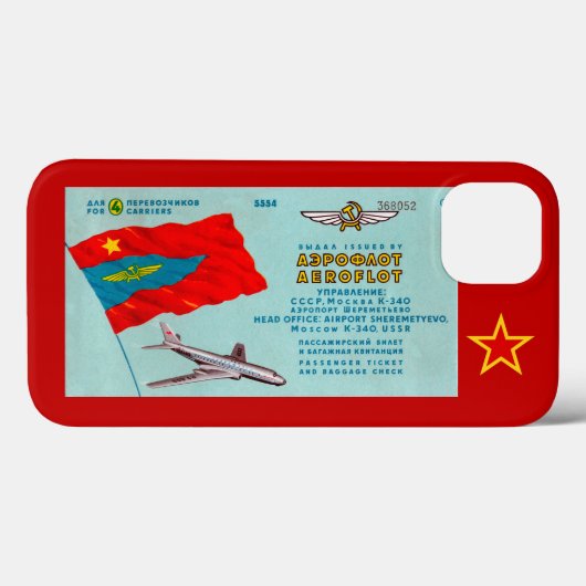 Coques Case-Mate iPhone Billet passager Aeroflot (Verso (horizontal))