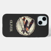 Coques Case-Mate iPhone Biplan vert vintage personnalisé (Verso (horizontal))