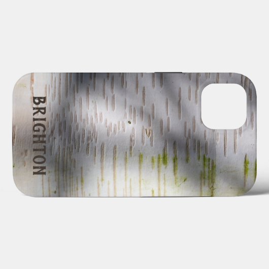 Coques Case-Mate iPhone Birch Bark Rustic Nature Nom personnalisé (Verso (horizontal))