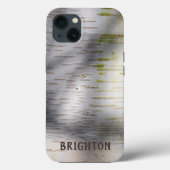 Coques Case-Mate iPhone Birch Bark Rustic Nature Nom personnalisé (Verso)