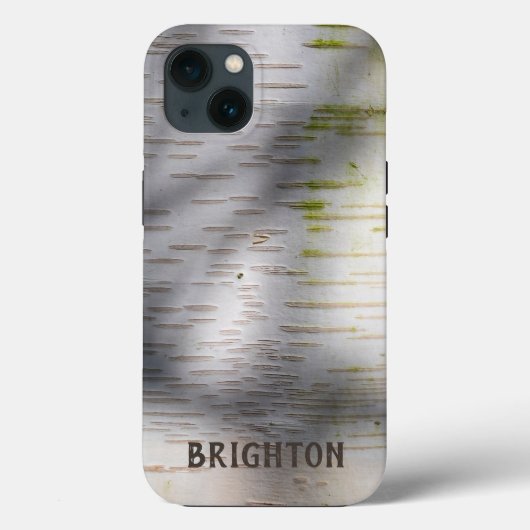 Coques Case-Mate iPhone Birch Bark Rustic Nature Nom personnalisé (Verso)