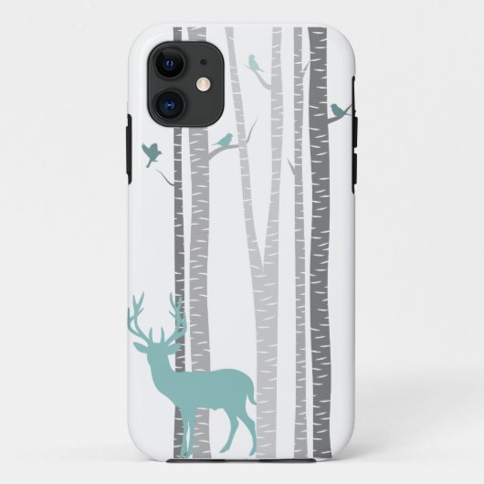Coques Case-Mate iPhone Birch Trees with Deer (Dos)