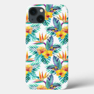 Coques Pour iPhone Bird Of Paradise & Orchid Motif