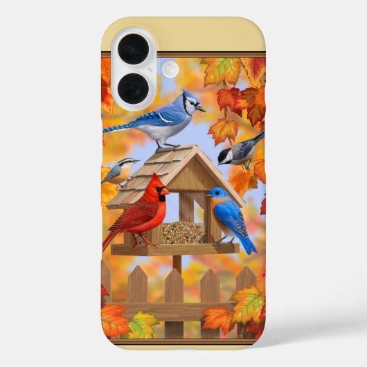 Coques Case-Mate iPhone Birds and Birdfeeder Autumn Gold (Verso)