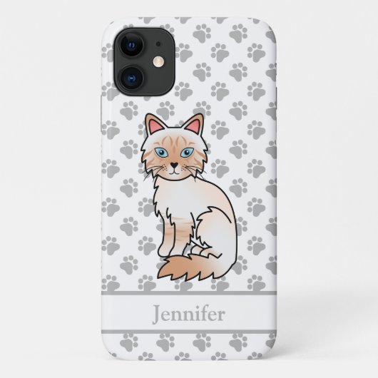 Coques Case-Mate iPhone Birman / Ragdoll tigré roux et nom (Dos)