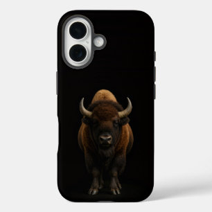 Coques iPhone 16 Bison américain Noir 4 Luxe iPhone 16 Mate