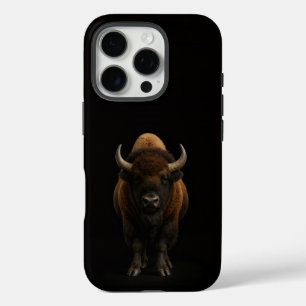 Coques iPhone 16 Pro Bison américain Noir 4 Luxe iPhone 16 Pro