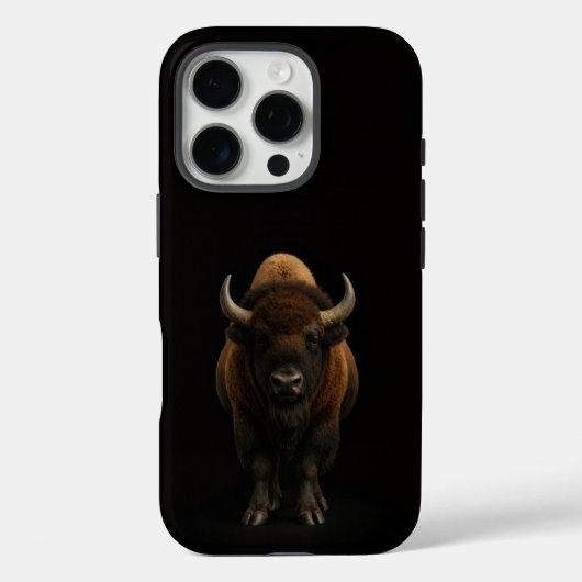 Coques Case-Mate iPhone Bison américain Noir 4 Luxe iPhone 16 Pro (Verso)