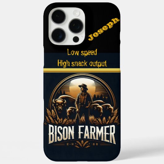 Coques Case-Mate iPhone Bison Farmer se tient fièrement parmi son troupeau (Verso)