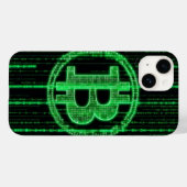 Coques Case-Mate iPhone Bitcoin codes verts (Verso (horizontal))