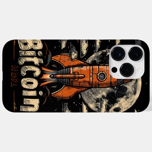 Coques Case-Mate iPhone Bitcoin hodl and rocket to the moon design (Verso (horizontal))