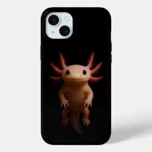 Coque iPhone 15 Mini Black 4 Luxe, Axolotl Mexicain