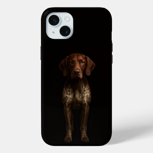 Coques Case-Mate iPhone Black 4 Luxe, chien Pointer allemand iPhone 15 Plu (Verso)