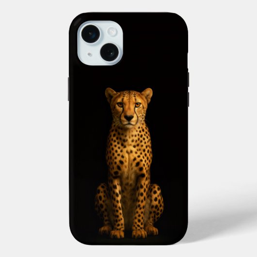 Coques Case-Mate iPhone Black 4 Luxe, Guépard Élégant iPhone 15 Plus (Verso)