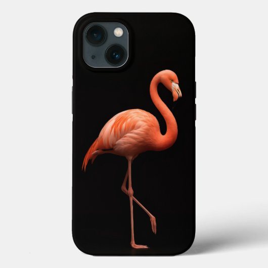 Coques Case-Mate iPhone Black 4 Luxe iPhone 13 Coque, Flamant rose rose (Verso)