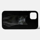 Coques Case-Mate iPhone Black 4 Luxe iPhone 13, Russian Blue Cat (Verso (horizontal))