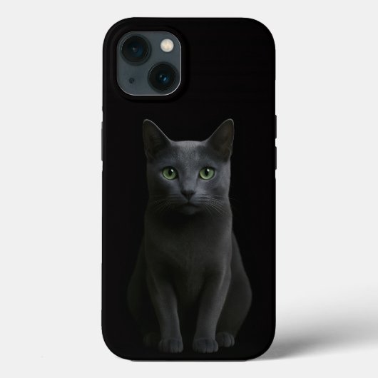 Coques Case-Mate iPhone Black 4 Luxe iPhone 13, Russian Blue Cat (Verso)