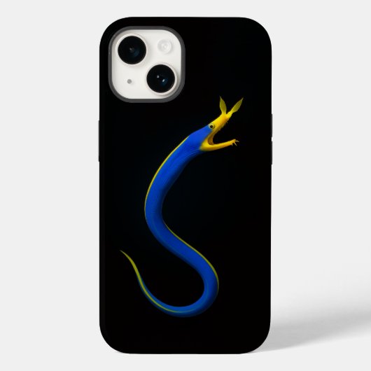 Coques Case-Mate iPhone Black 4 Luxe iPhone 14 Case-Mate, Blue Ribbon Eel (Verso)