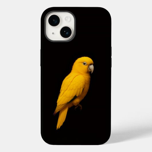 Coques Case-Mate iPhone Black 4 Luxe iPhone 14 Case-Mate, Golden Parakeet (Verso)