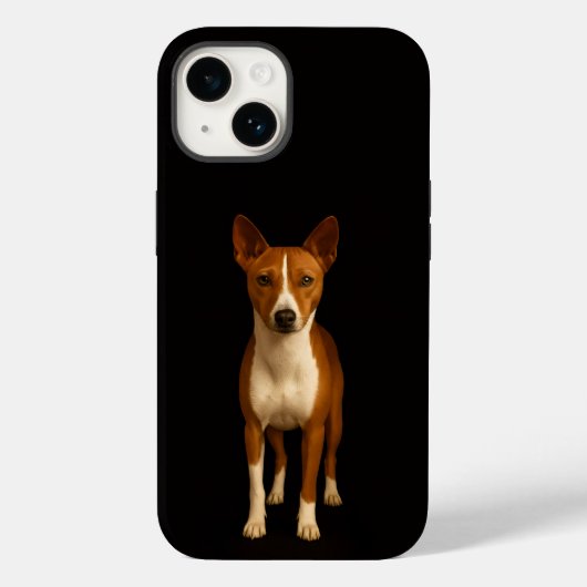 Coques Case-Mate iPhone Black 4 Luxe iPhone 14 Mate, Classy Basenji Dog (Verso)