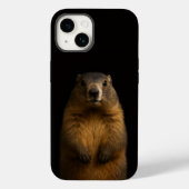 Coques Case-Mate iPhone Black 4 Luxe iPhone 14 Mate, Fluffy Marmot (Verso)