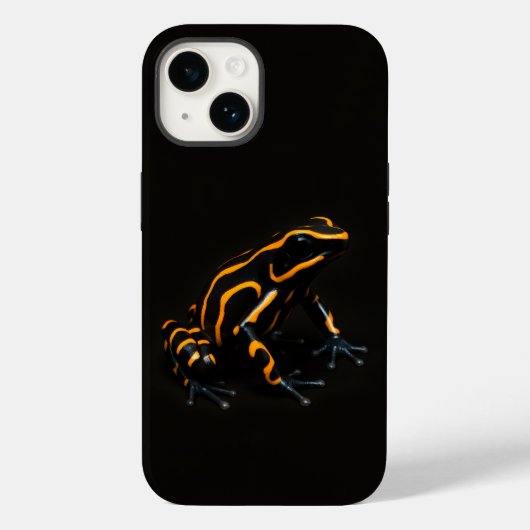 Coques Case-Mate iPhone Black 4 Luxe iPhone 14 Mate, Orange Black Frog (Verso)