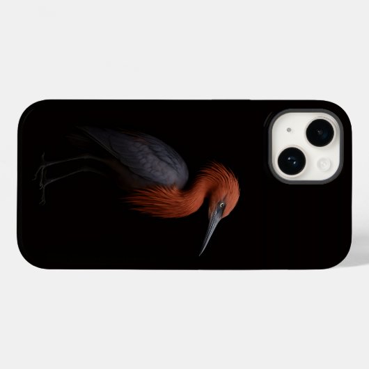 Coques Case-Mate iPhone Black 4 Luxe iPhone 14 Mate, Reddish Egret (Verso (horizontal))