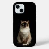 Coques Case-Mate iPhone Black 4 Luxe iPhone 15 Case, Birmanese Cat (Verso)