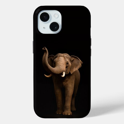 Coques Case-Mate iPhone Black 4 Luxe iPhone 15 Case, Mighty Elephant (Verso)