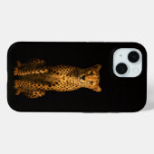 Coques Case-Mate iPhone Black 4 Luxe iPhone 15 Case, Sleek Cheetah (Verso (horizontal))