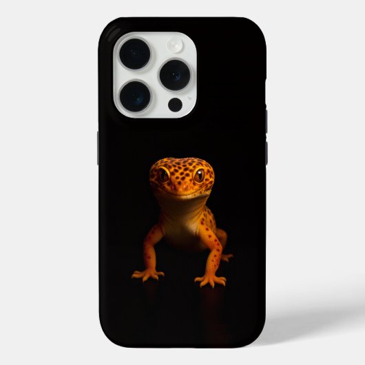 Coques Case-Mate iPhone Black 4 Luxe iPhone 15 Pro Mate, Leopard Gecko (Verso)