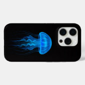 Coques Case-Mate iPhone Black 4 Luxe iPhone 15 Pro Mate, Méduse Bleue (Verso (horizontal))