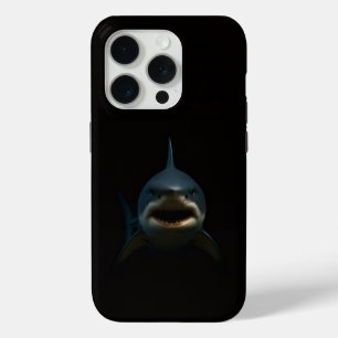 Coque iPhone 15 Pro Black 4 Luxe iPhone 15 Pro Mate, Requin Blanc