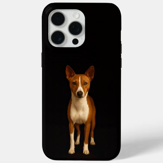 Coques Case-Mate iPhone Black 4 Luxe iPhone 15 Pro Max, Classy Basenji Dog (Verso)