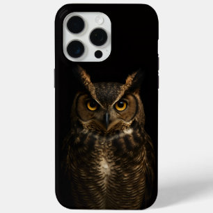 Coque iPhone 15 Pro Max Black 4 Luxe iPhone 15 Pro Max, Golden Eye Owl