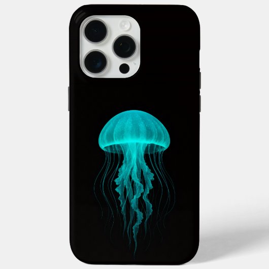 Coques Case-Mate iPhone Black 4 Luxe iPhone 15 Pro Max, Green Jellyfish (Verso)