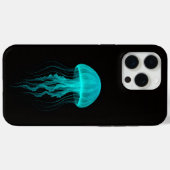 Coques Case-Mate iPhone Black 4 Luxe iPhone 15 Pro Max, Green Jellyfish (Verso (horizontal))