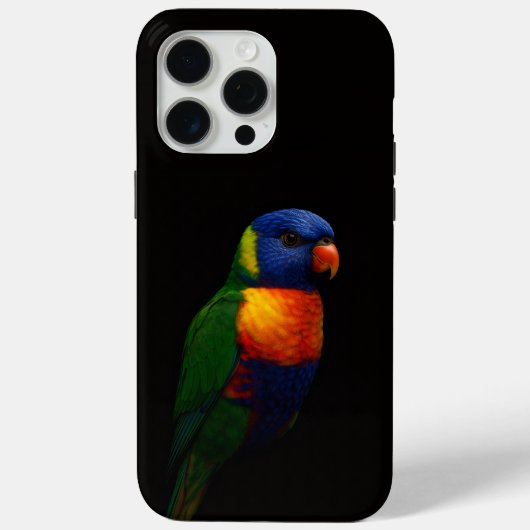 Coques Case-Mate iPhone Black 4 Luxe iPhone 15 Pro Max, Lorikeet Parrot (Verso)