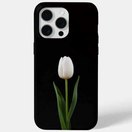 Coques Case-Mate iPhone Black 4 Luxe iPhone 15 Pro Max, Pearl White Tulip (Verso)