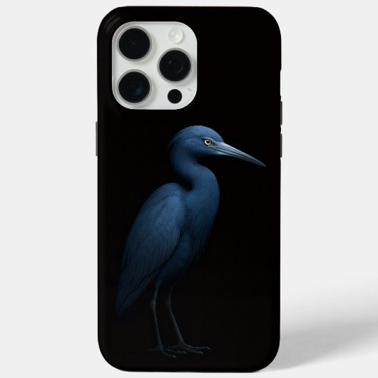 Coques Case-Mate iPhone Black 4 Luxe iPhone 15 Pro Max, Petit Héron Bleu (Verso)