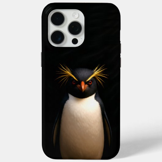 Coques Case-Mate iPhone Black 4 Luxe iPhone 15 Pro Max, Rockhopper Penguin (Verso)