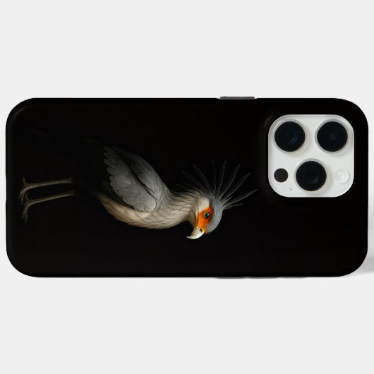 Coques Case-Mate iPhone Black 4 Luxe iPhone 15 Pro Max, Secretarybird (Verso (horizontal))
