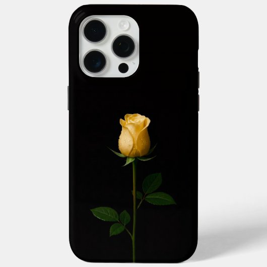 Coques Case-Mate iPhone Black 4 Luxe iPhone 15 Pro Max, Sunlit Yellow Rose (Verso)