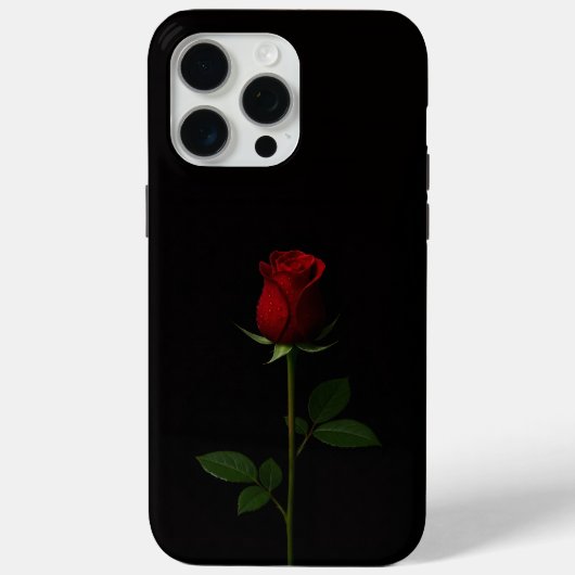 Coques Case-Mate iPhone Black 4 Luxe iPhone 15 Pro Max, Velvet Red Rose (Verso)