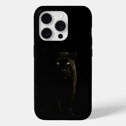Coques Case-Mate iPhone Black 4 Luxe iPhone 15 Pro Panthère noire Mate (Verso)