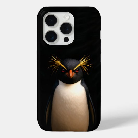 Coques Case-Mate iPhone Black 4 Luxe iPhone 15 Pro, Rockhopper Penguin (Verso)