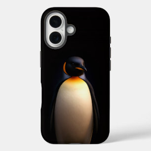 Coques iPhone 16 Black 4 Luxe iPhone 16 Coque-Mate, Empereur Pengui