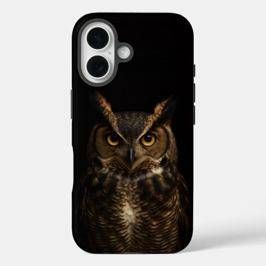 Coques Case-Mate iPhone Black 4 Luxe iPhone 16 Coque-Mate, Golden Eye Owl (Verso)