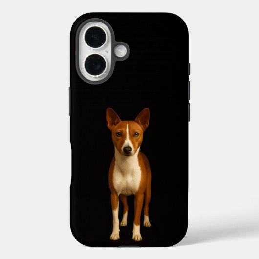 Coques Case-Mate iPhone Black 4 Luxe iPhone 16 Mate, Classy Basenji Dog (Verso)